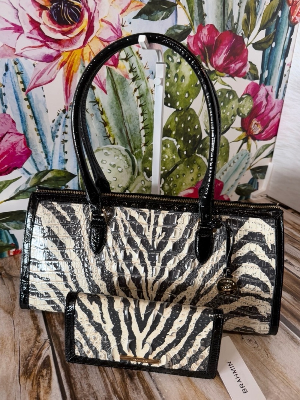 Brahmin Melbourne Collection Sophia Everlasting Encore Satchel Bag & Ady Wallet
